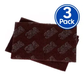 3M 8447 Scotch Brite Production Hand Pads 150mm x 230mm Maroon x 3 Pack