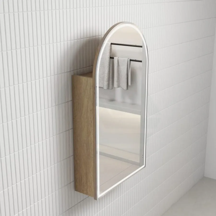 500x900mm Canterbury LED Mirror Arch Shaving Cabinet Carita Finish Frameless Touchless Sensor Frontlit