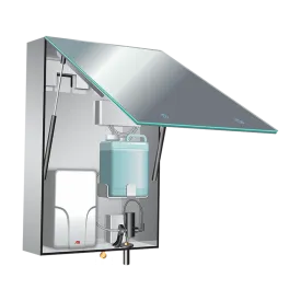 ASI 0663-1 Velare BTM System. Frameless Mirror Cabinet with Foam Soap Dispenser and Hand Dryer Inside