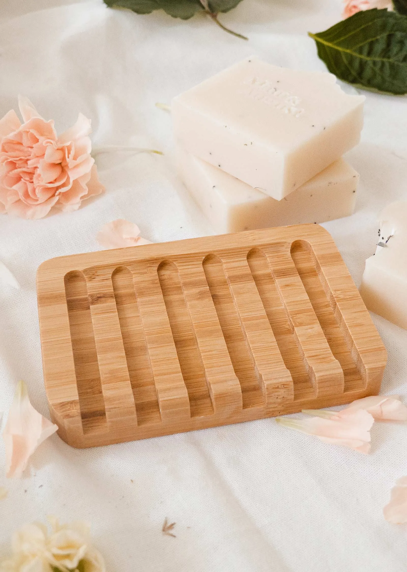 Bamboo soap dish