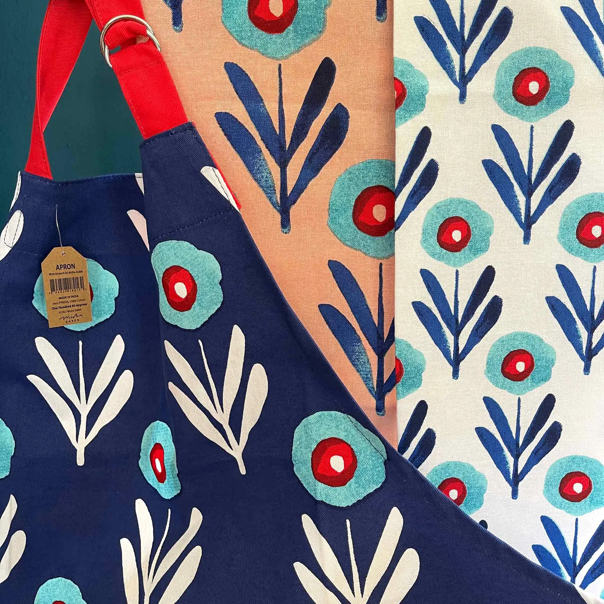 Blue Poppies Tea Towel