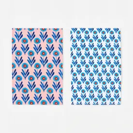 Blue Poppies Tea Towel