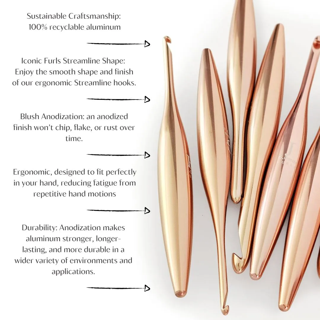 Blush Streamline Metal Crochet Hooks