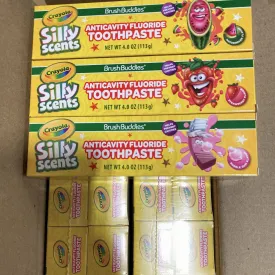 Crayola Silly Scents BrushBuddies Anticavity Fluoride Toothpaste 4.0OZ (48 Pcs Lot)