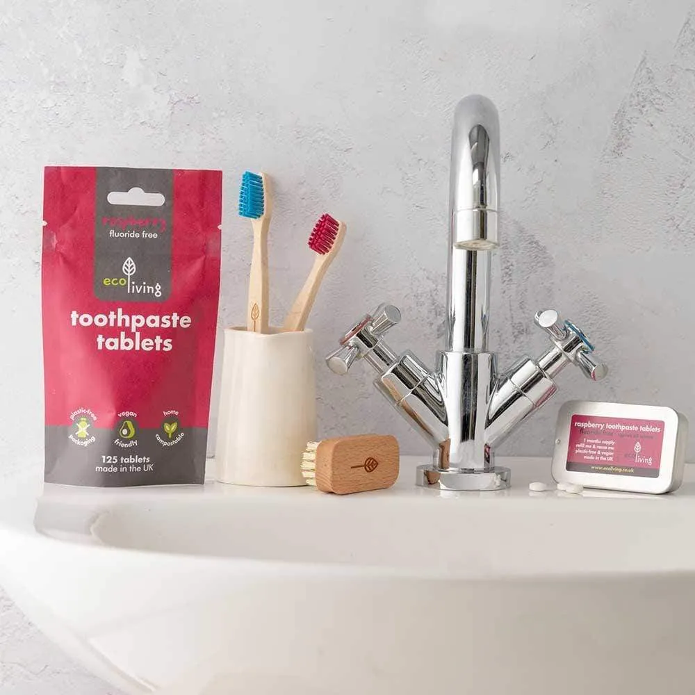 EcoLiving Toothpaste Tablets with Fluoride - Raspberry
