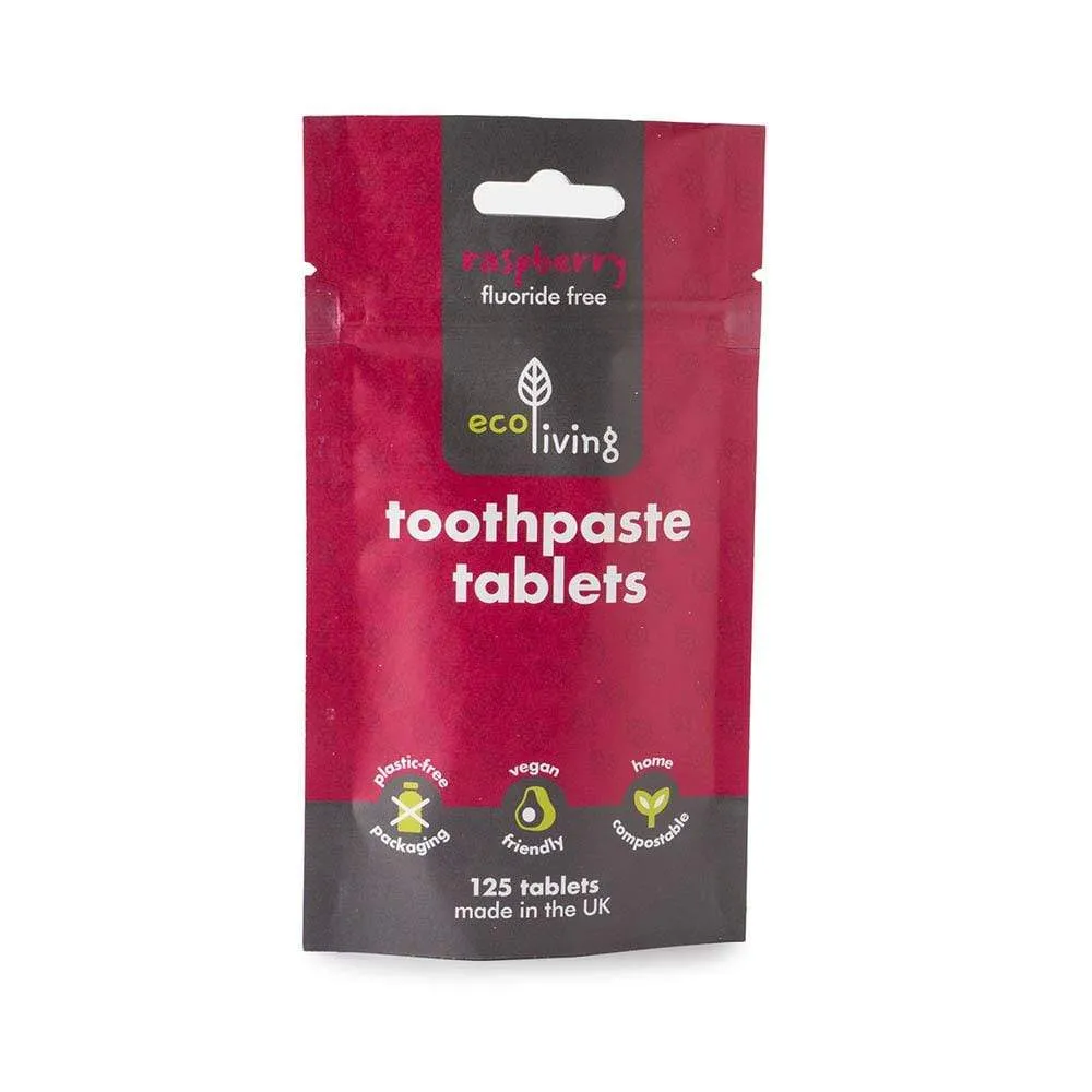 EcoLiving Toothpaste Tablets with Fluoride - Raspberry