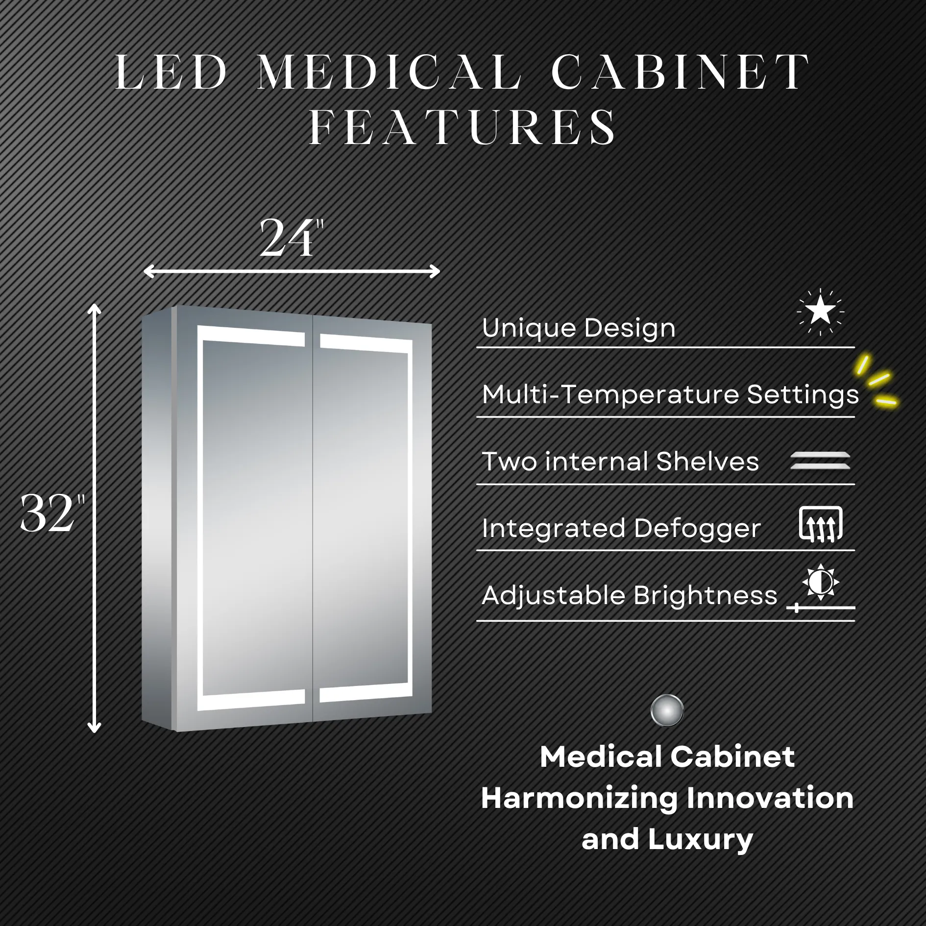 Glenn 24"W X 32"H LED Medicine Cabinet