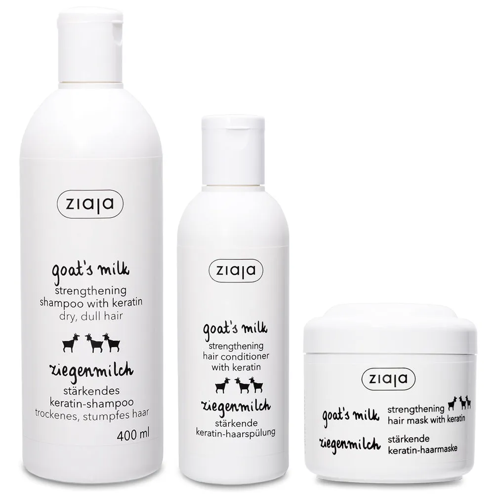 Goat's Milk Hair Care Bundle: Shampoo, Conditioner & Mask