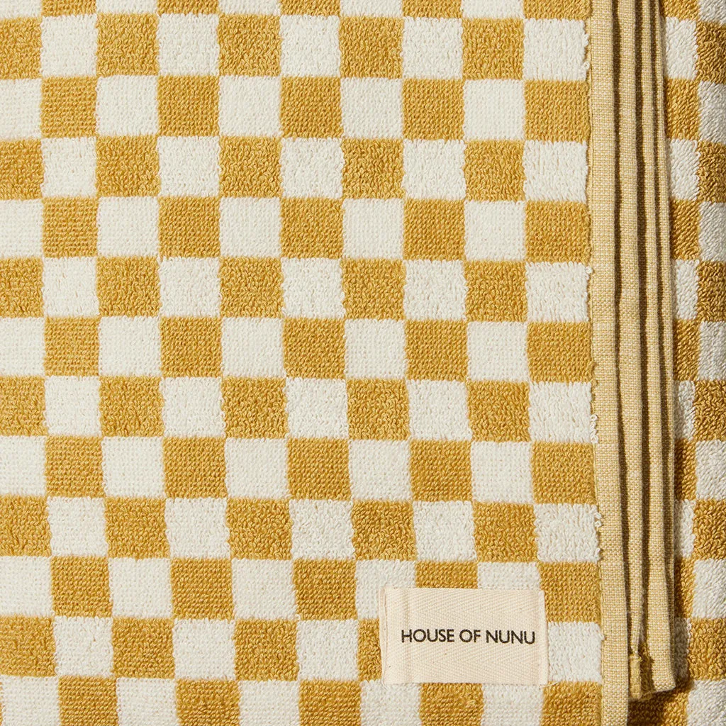 House of Nunu Bath Towel Yellow Checks