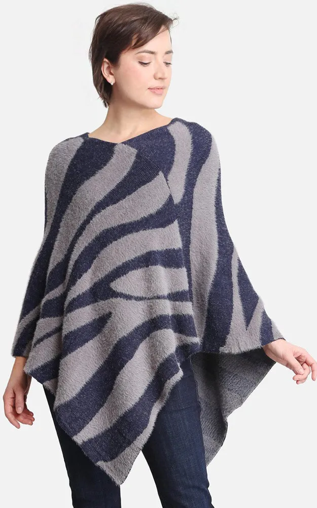 JP2188 Zebra Pattern Soft Poncho
