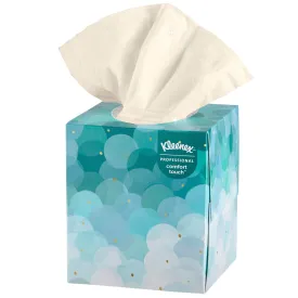 Kleenex Facial Tissue, 2-Ply, Cube Container, Boutique White, 8-2/5" X 8-2/5"
