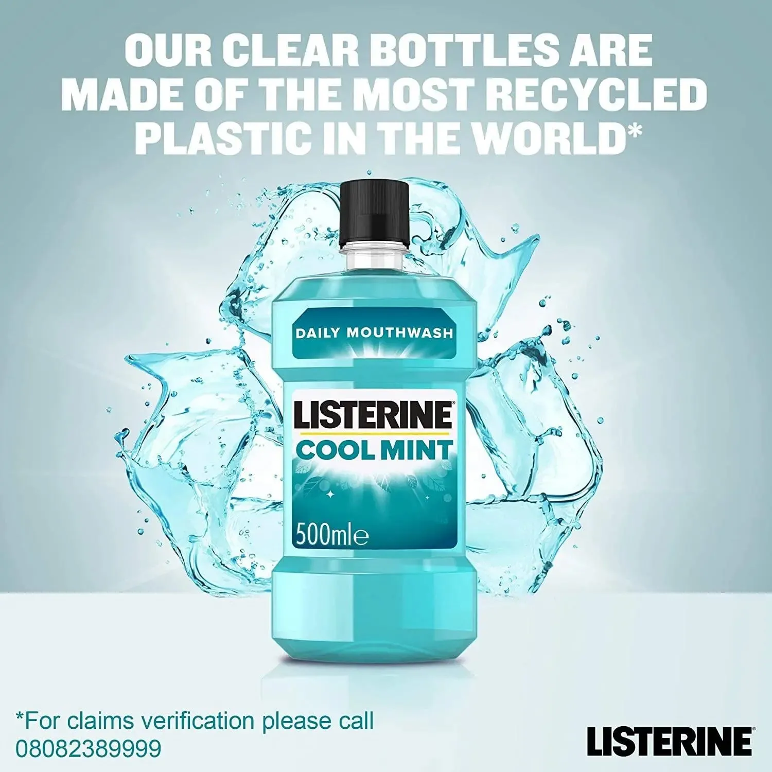 Listerine Mouthwash Cool Mint Anti-Bacterial Mouthwash 500ml