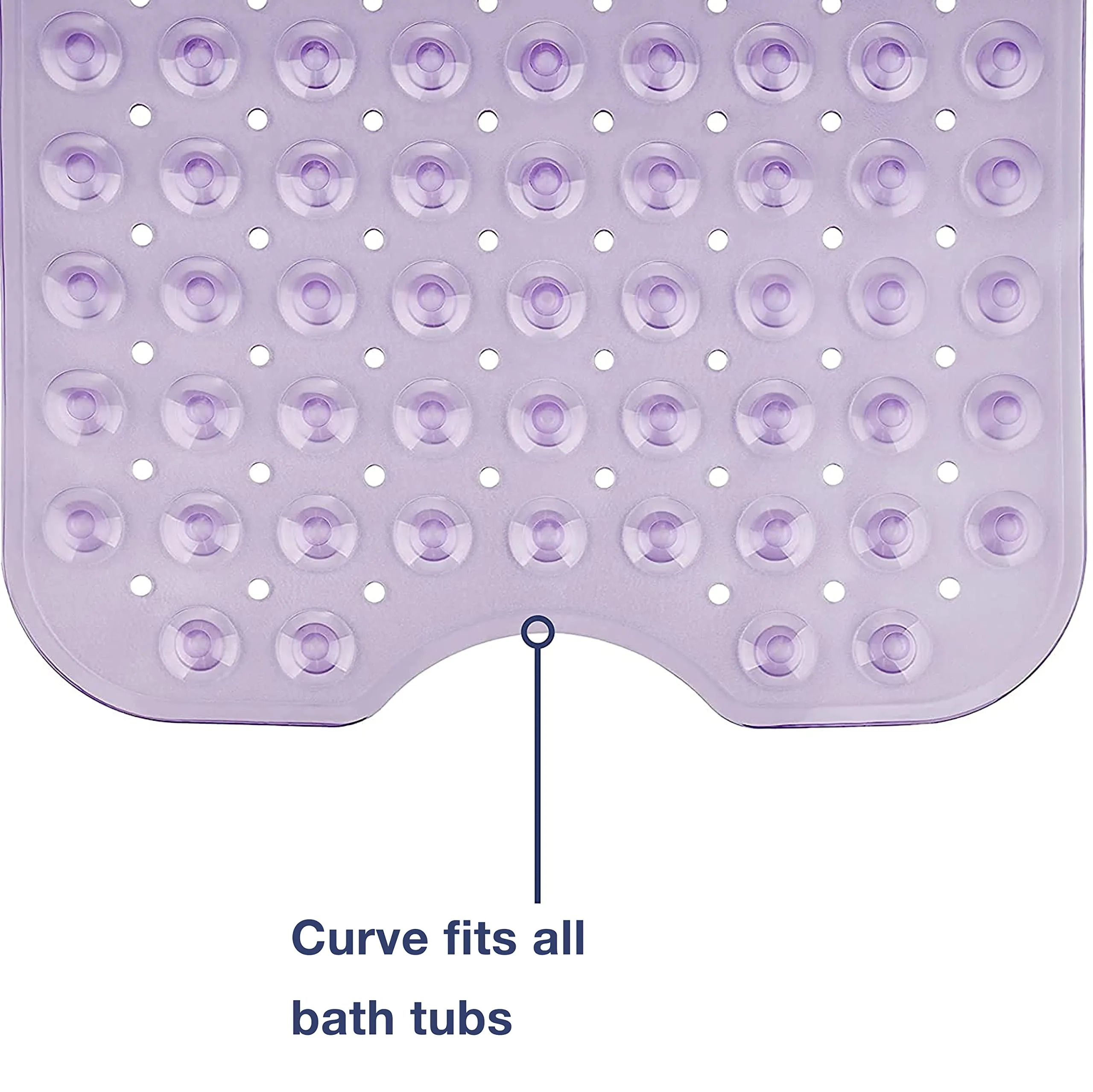 Nonslip Bath Mat With Suction Cups Purple 100x40cm40x16in Extra Long