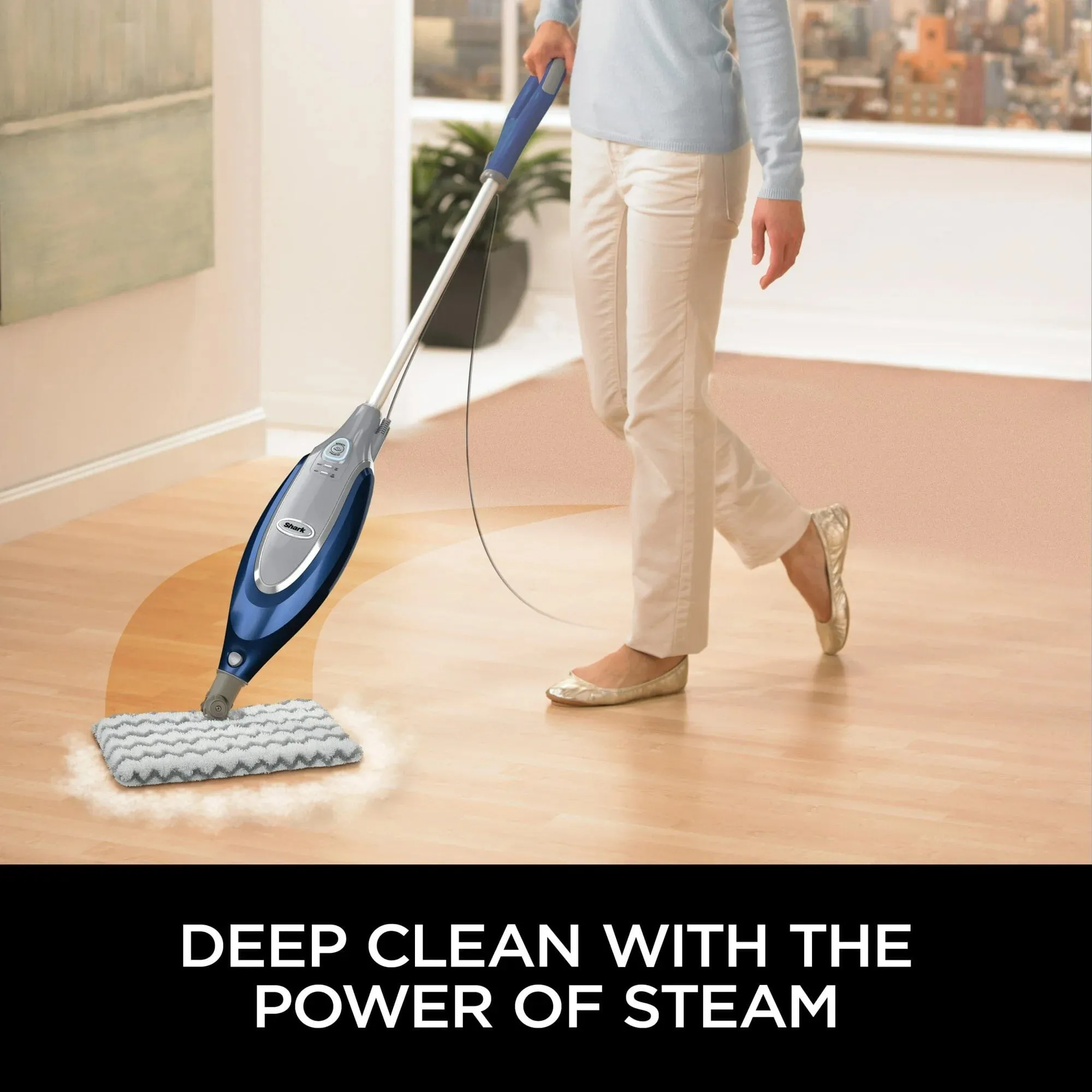 Shark SE460 Professional Steam Pocket Mop for Hard Floors, Deep Cleaning and Sanitization (Refurbished)