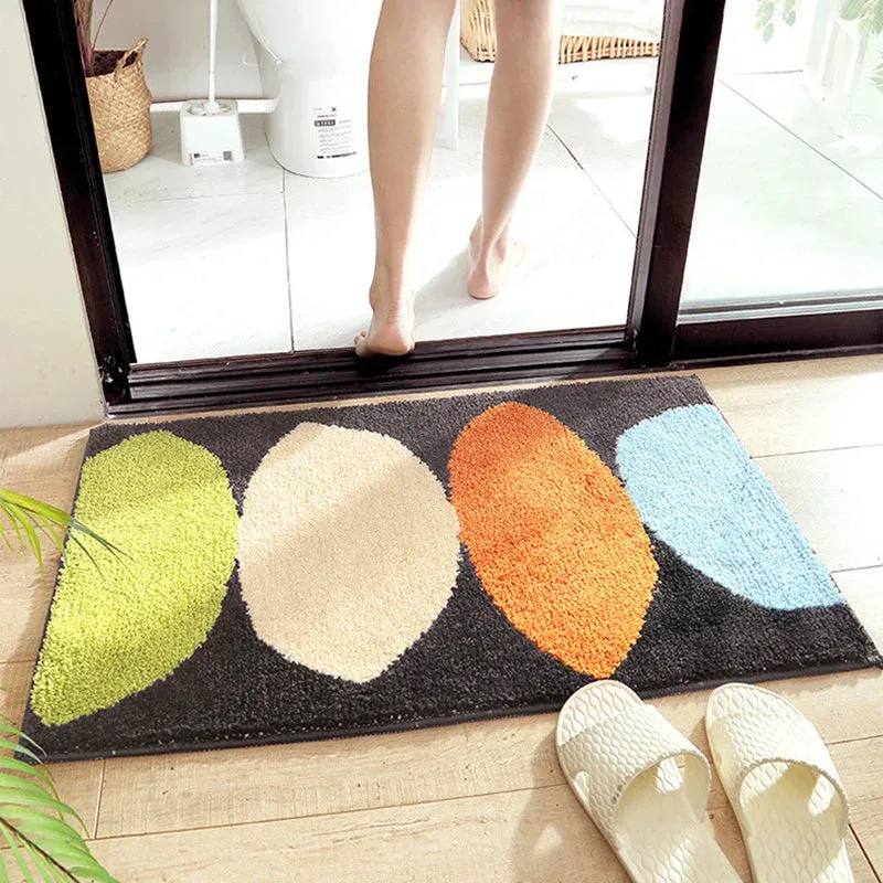 SINOTAO  -  Green Leaves Flocking Bath Mat Non-slip Absorbent Microfiber Bathroom Rug Home Entrance Door Mat Super Soft Bath Carpet Tapijt
