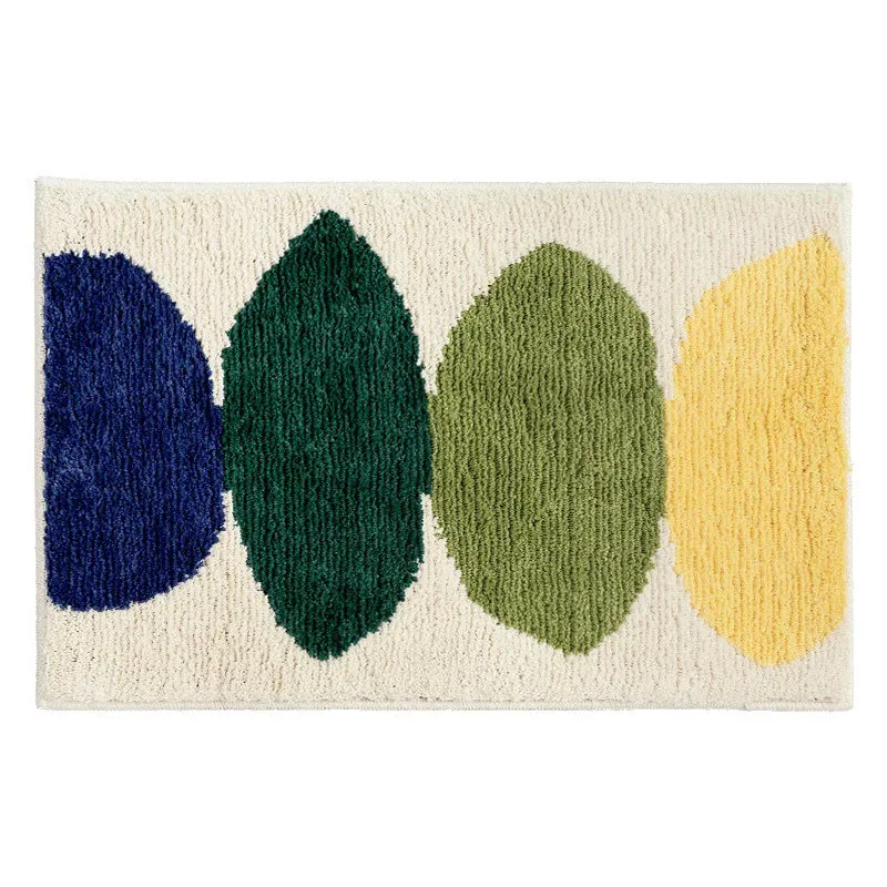 SINOTAO  -  Green Leaves Flocking Bath Mat Non-slip Absorbent Microfiber Bathroom Rug Home Entrance Door Mat Super Soft Bath Carpet Tapijt
