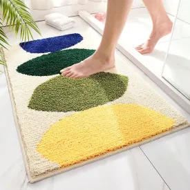 SINOTAO  -  Green Leaves Flocking Bath Mat Non-slip Absorbent Microfiber Bathroom Rug Home Entrance Door Mat Super Soft Bath Carpet Tapijt