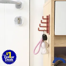 Stick On Folding 4 Hook Hanger (Pack Of 2)