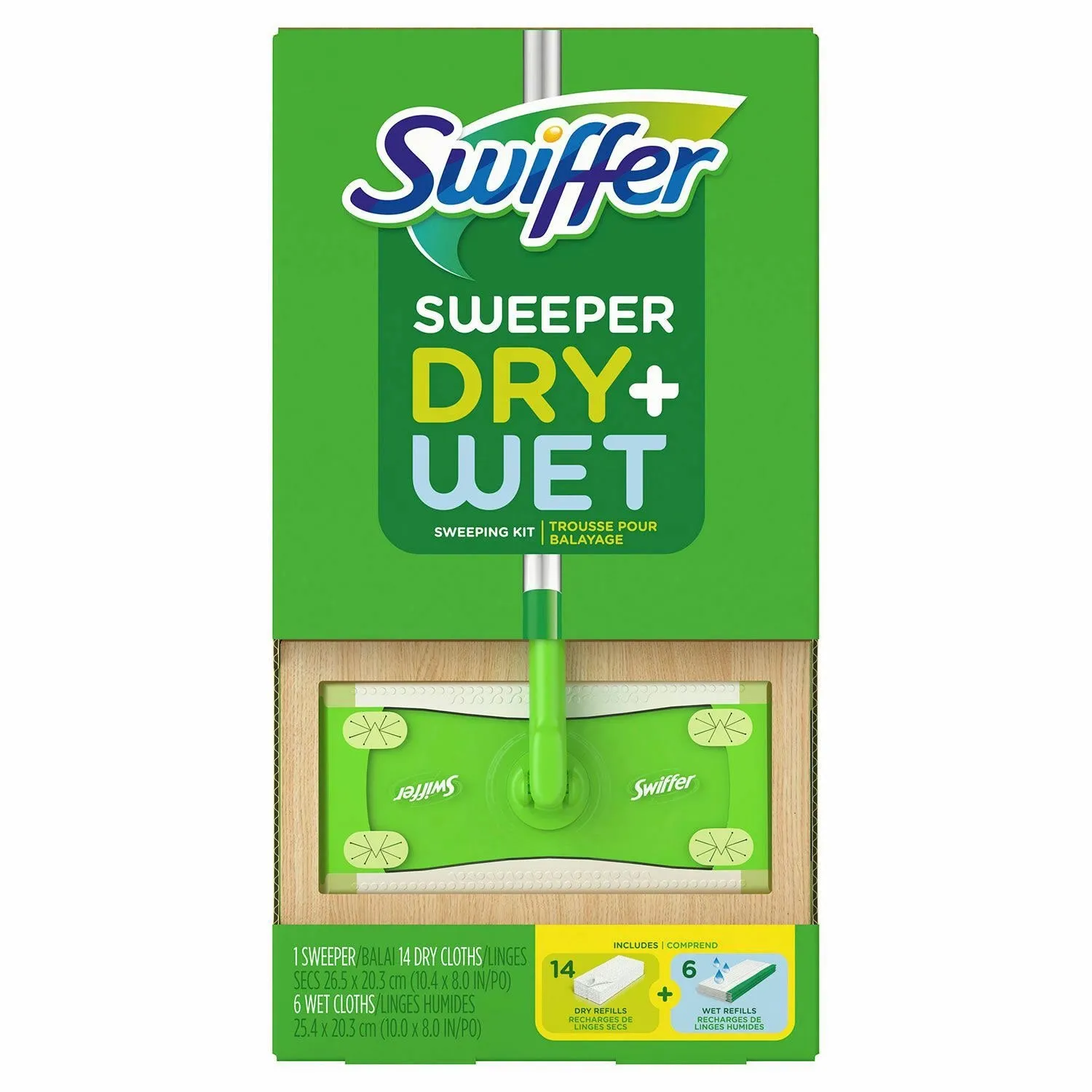 Swiffer Sweeper Dry and Wet Sweeping Kit- 1 sweeper/14 dry cloths/6 wet cloths -- Clearance