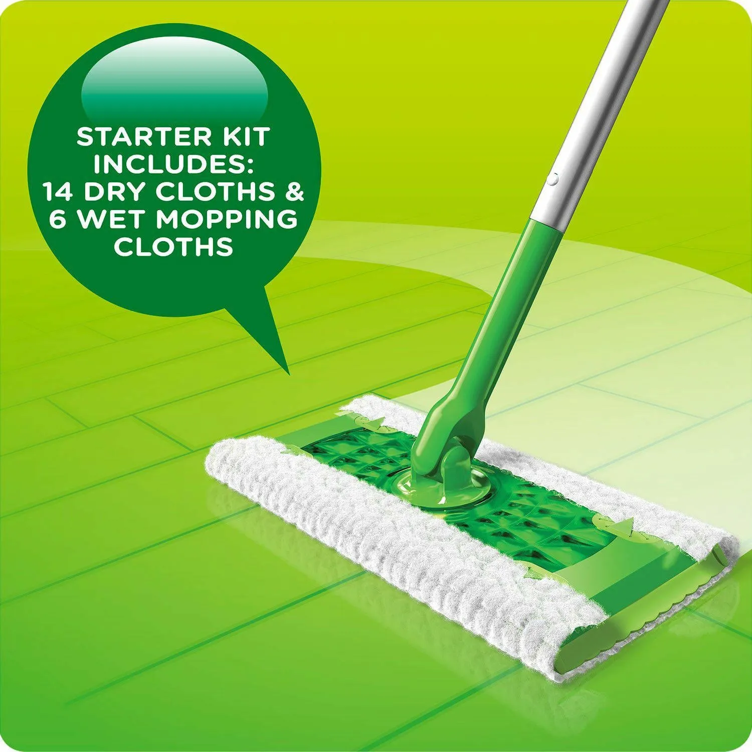 Swiffer Sweeper Dry and Wet Sweeping Kit- 1 sweeper/14 dry cloths/6 wet cloths -- Clearance