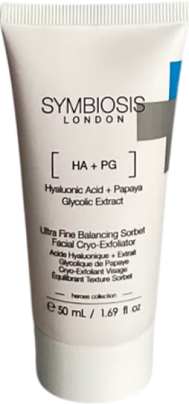 symbiosis london Hyaluronic Acid   Papaya Glycolic Extract Ultra Fine Balancing Sorbet Facial Cryo-exfoliater 50ml