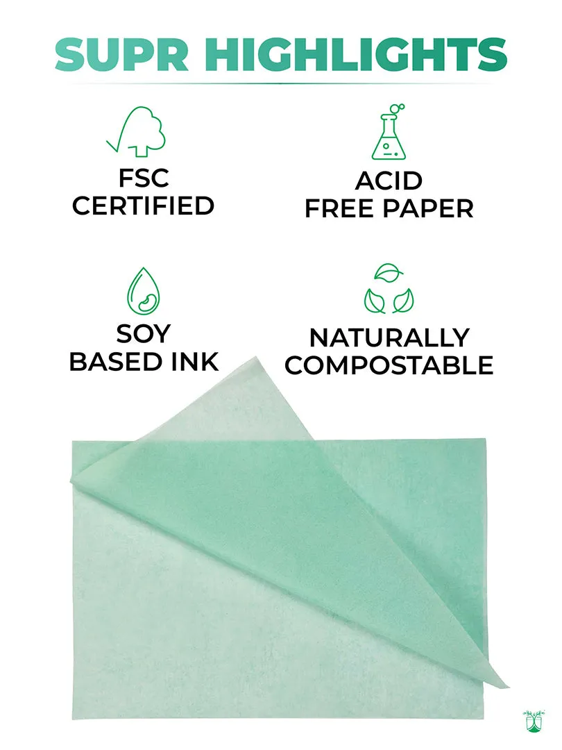Tissue Wrapping (Green) Paper for Sustainable Packaging- MOQ 100 sheets